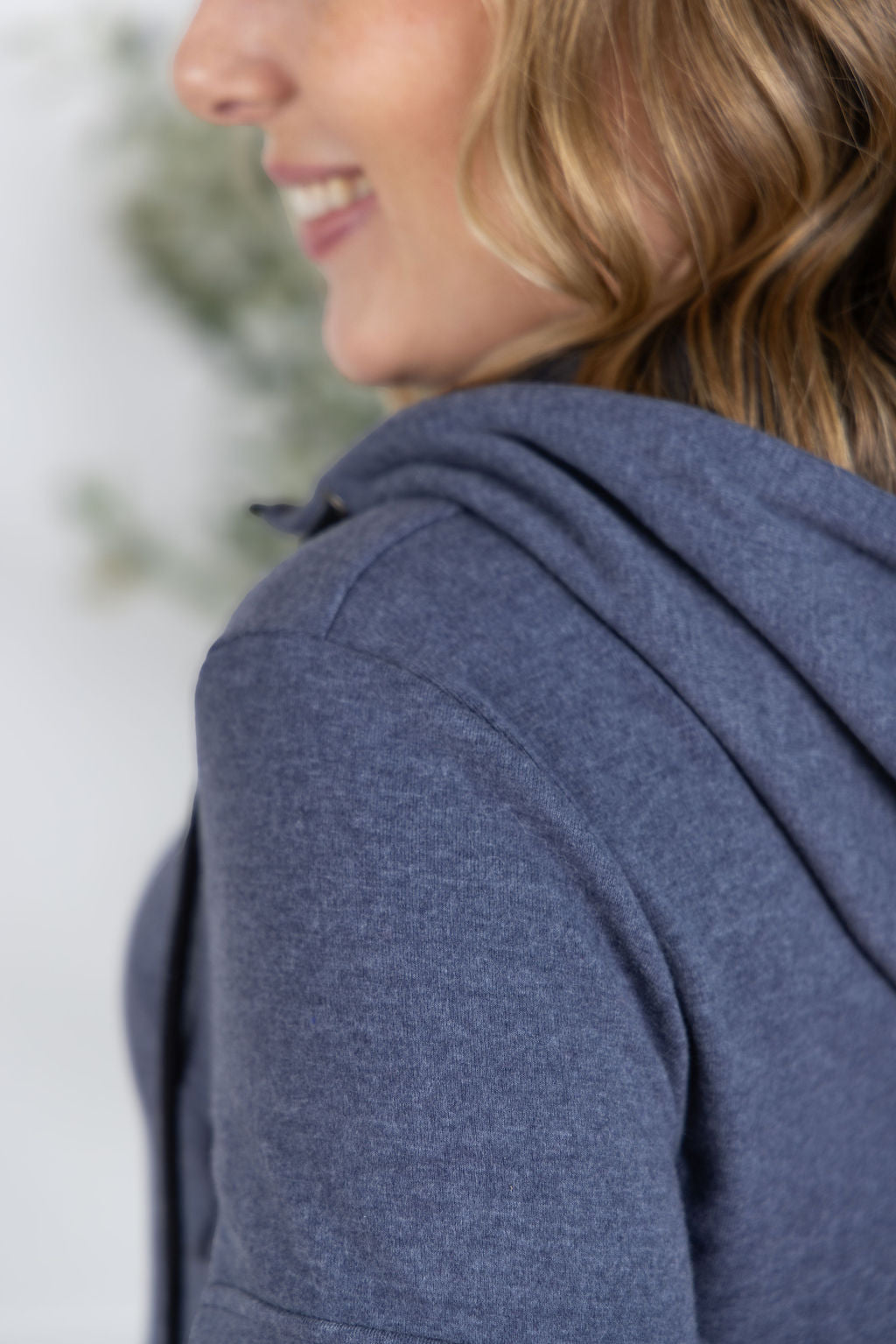 Pixie Pocket Halfzip Hoodie - Heathered Navy